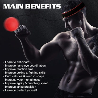 Boxing Reflex Ball Headband Set, Boxing Equipment, Include 4 Different Ball